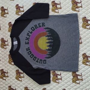 Rivet apparel Bella Canvas Black and Gray 3/4 Sleeve Tee